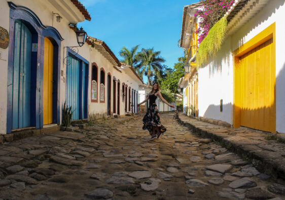 cobblestone road in Paraty Brazil