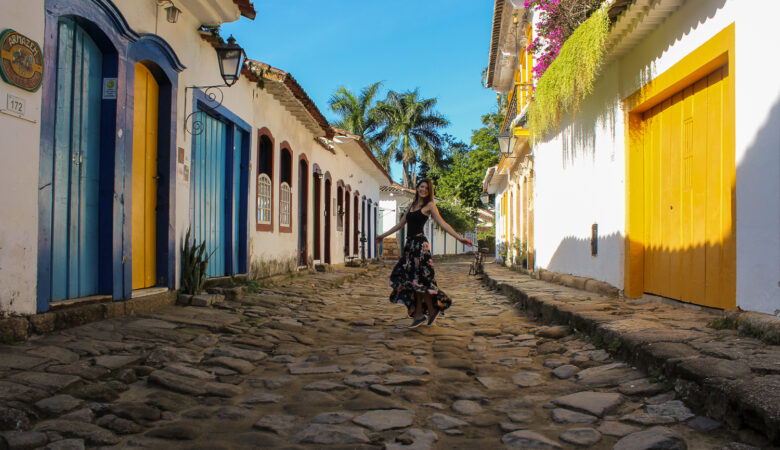 cobblestone road in Paraty Brazil